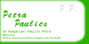 petra paulics business card